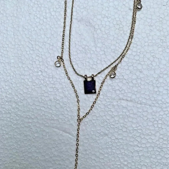 NEW LEE ANGEL Gold Tone Chain Double Strand Necklace - Picture 4 of 4